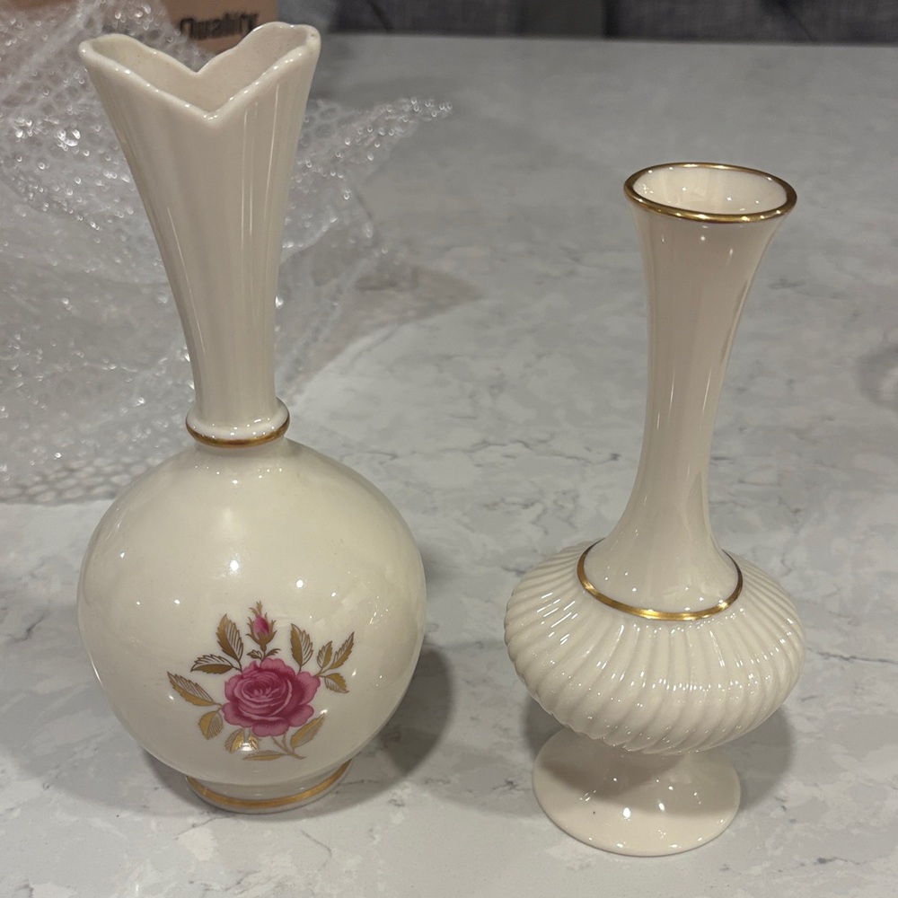 Lenox Vase Set with Gold Accents
